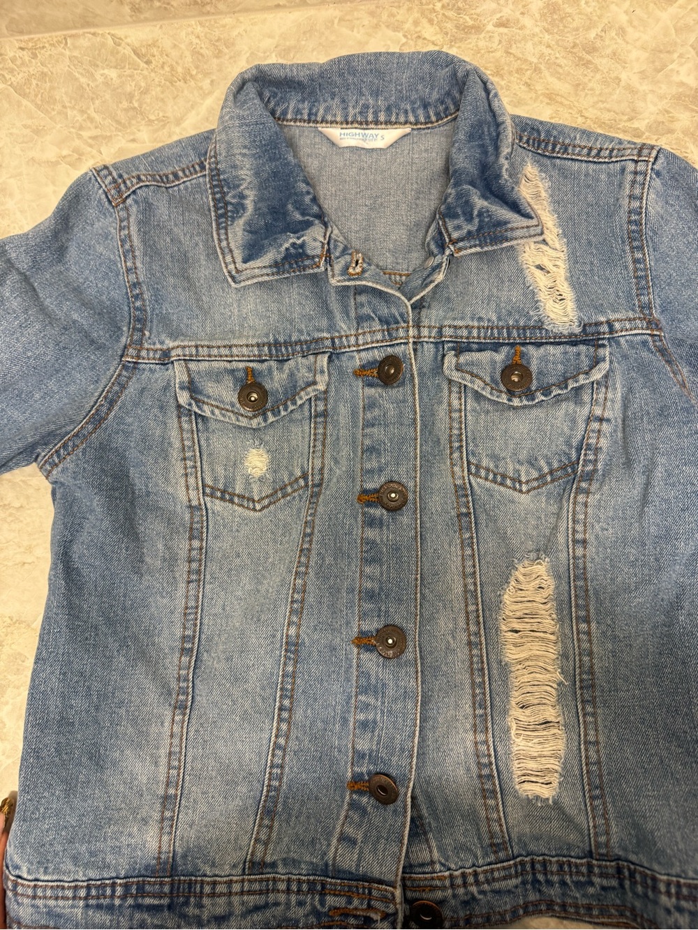 Highway Jeans Light Blue Distressed Kids Jean Jacket